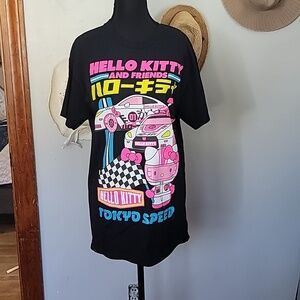 Hello Kitty Black Tee with Pink and Blue Accents